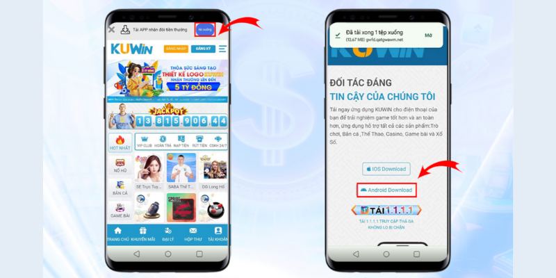 Tải app Kuwin không tốn phí trên hệ điều hành Android